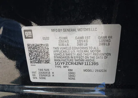 2022 Cadillac Xt4 Premium Luxury из США, поврежденный, VIN 1GYFZCR42NF111395